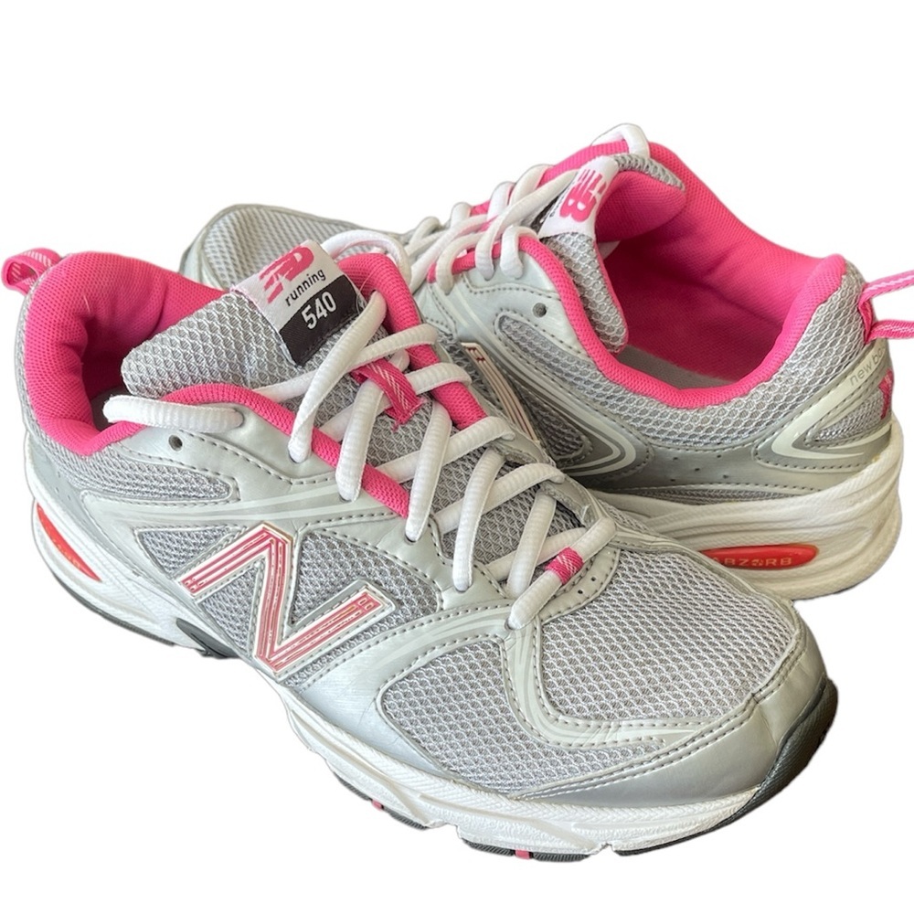 New Balance 540 Running Shoes W540sp1 Womens Size 8 Silver Gray Pink Runner